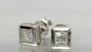 ต่างหู-ต่างหูเพชร-เพชร-เงินแท้925-Earring-Silver-Diamond CZ-Finejewelthai - E1047cz