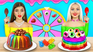 ONE COLOR FOOD CHALLENGE! 24 Hour Mukbang with Colour Sweets and Fast Food by RATATA POWER