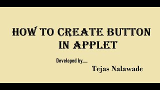 How To Create Button in Applet-Advance Java Programming.