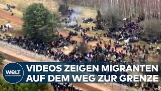 BELARUS: Dramatische Videos zeigen Migranten auf dem Weg zur Grenze nach Polen I WELT News