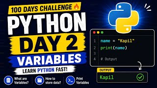 Learn Python Variables in 2 Minutes | Python Day 2 | Python for Beginners