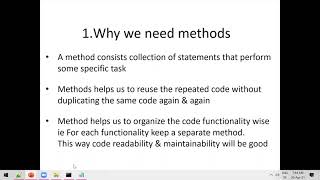 Core Java - Live Session 4 (Methods)