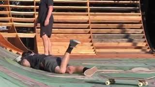 Guy Skateboards Down Ramp And Faceplants - 1145724