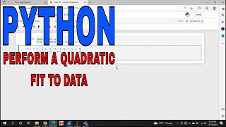 ✅ How To Perform A Quadratic Fit To Data In Python 🔴