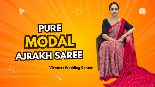 pure modal ajrakh print saree#ajrakhprints