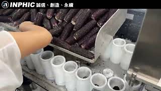 台北 新竹 INPHIC【英菲克】PLC全自動高速流水生產線-農產品真空轉盤給袋式枕臥式分裝外包裝機器設備-水煮玉米 綠竹筍沙拉 香蕉 鮮切鳳梨 玉米筍沙拉 酒螺包裝機 KI-536L 臺灣 台中台南