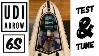 UDI Arrow 5 RC Boat Pushing 60 mph! ..still self-rights!