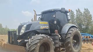 รีวิวรถไถยักษ์รถไถใหญ่เปลี่ยนยางเส้นล่ะแสน New Holland T7060 ดันคันนาปลูกอ้อย 250 hp tractor