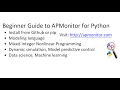 Beginner Guide to APMonitor for Python