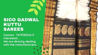 SICO GADWAL KUTTU SAREES. Contact 7975135522.plz subscribe.click the 🔔 check the description..