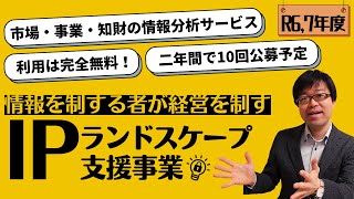 【無料の市場調査】IPランドスケープ支援事業を利用して自社の事業計画を策定する！【経営戦略/知財戦略/意思決定】