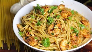 Spicy butter garlic shrimp pasta recipe | Butter garlic spaghetti recipe