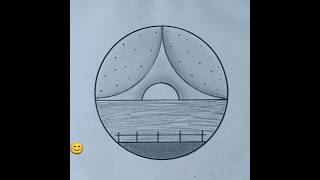 Circle Drawing Ideas 🌟 Easy Scenery Drawing 😉#drawing #trending #shorts