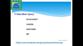 Subscribers Query (KEYACOSMET, GENEXIL, NPOLYMER \u0026 IBP) 12.10.2022