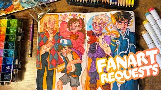 ☕️ SKETCHBOOK SESSION #9 || 🔥🐍✨Drawing Your Fan Art Requests!! (thank u for 40k 🥺🧡)