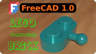 FreeCAD 1.0: LEGO compatible brick for 3D printing.