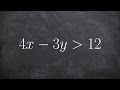 Graphing a linear inequality in standard form