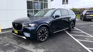 2025 Mazda CX-90 Turbo S Premium Flagship 3-Row SUV Deep Crystal Blue Mica CX90 White Nappa Leather