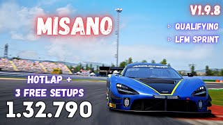 MCLAREN 720S GT3 EVO | MISANO 1.32.7 | HOTLAP + FREE SETUP | ACC v1.9