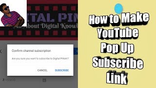 How to make YouTube Subscribe Confirmation Pop Up Link/Button/Hindi.