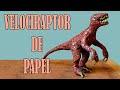 Paper Velociraptor sculpture