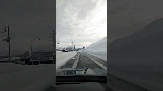 今撮影！現在の積雪量！日本有数の豪雪地帯、関越自動車道新潟県小千谷市