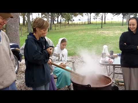 Making Apple Butter Over a Fire in Copper Kettles Making Apple Butter Over a Fire in Copper Kettles