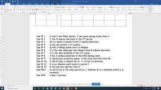 Periodic Table Logic Puzzles