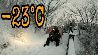 (말없음)눈폭풍 -23°c면 당연히 혼자 산에서 자야죠~/백패킹/솔로캠핑/힐레베르그 우나/hilleberg Unna/ASMR