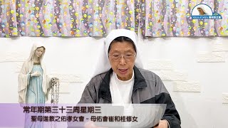 每日聖言分享【常年期第三十三周星期三（默　4:1-11）】聖母進教之佑孝女會﹣母佑會崔和桂修女