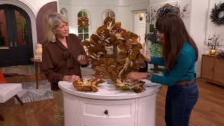 Martha Stewart Harvest Magnolia Wreath and Candle Rings on QVC