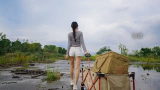 Simple camping during heavy rain Abandoned building tent, super delicious noodles / 簡單露營 暴雨天 廢棄建築帳篷