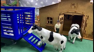 COWS, OXEN, HORSES, GOATS, PIGS, TRACTOR, STOP MOTION / VACAS, BOIS, CAVALOS, CABRAS, TRATOR