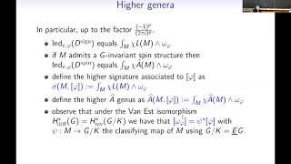 Paolo Piazza: Higher genera and C^*-indices on G-proper manifolds