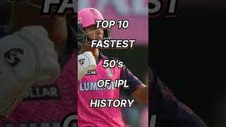 Top 10 fastest 50's of IPL history 🤔 #shorts #cricket #ipl