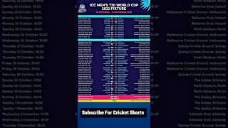 T20 विश्व कप 2022 मैच Schedule | T20 World Cup 2022 Schedule | T20 World Cup 2022 #shorts