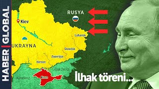 Kremlin'de Büyük Coşku... Putin Beklenen Açıklamayı Yaptı! Rusya Ukrayna'nın 4 Bölgesini İlhak Etti