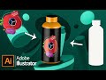 Create 3D Mockup and Add Label to it in Adobe Illustrator | Very easy 3D Mapart illustrator tutorial