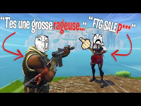 1vs1 contre une rageuse elle insulte et rage quitte sur fortnite - artek fortnite