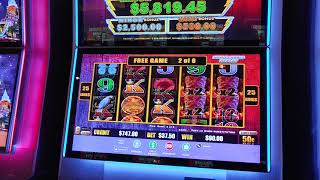 $37.50 BET HUGE WIN TAMPA HARD ROCK - LIGHTNING LINK TIKI FIRE FREE SPINS 50cents Denom HIGH LIMIT