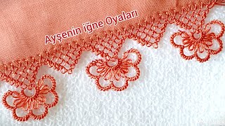 Düz yazmalara yapacağınız muhteşem bir iğne Oyası modeli