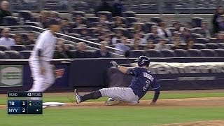 TB@NYY: Longoria gets to third on a triple to center