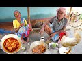 WHITE COUNTRY CHICKEN CURRY|tribal village house pet desi chicken curry by grandfather & grandmother