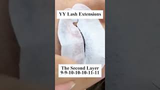 🔥YY Lash Extension🔥The First Layer：9-10-11-11-12-11-10🔹The Second Layer：9-9-10-10-10-11-11 #lashes