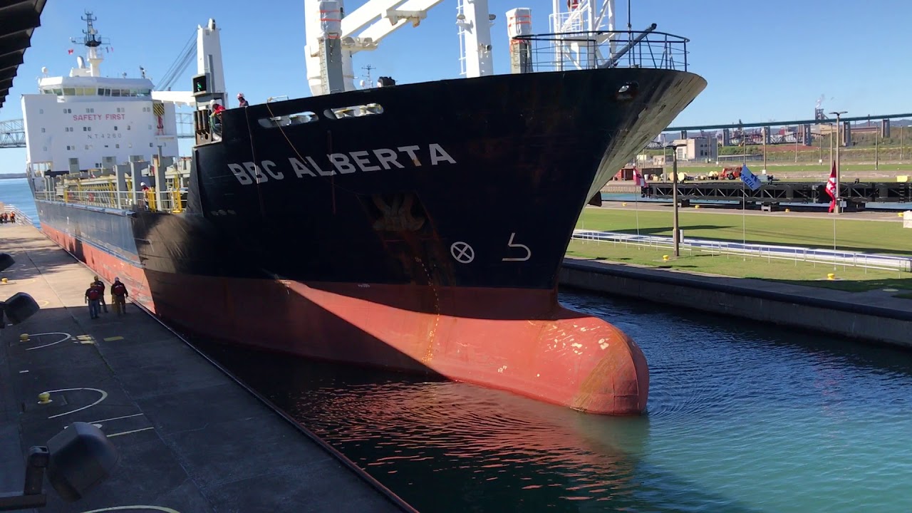 Freighters BBC Alberta And CSL Oakglen At The Soo Locks - YouTube