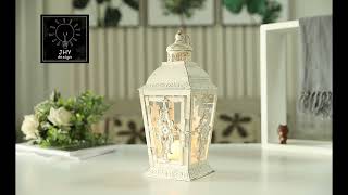 JHY DESIGN Decorative Candle Lantern -13'' High Metal Candle Holder Or Vintage Style Hanging Lantern