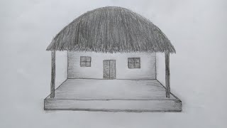 Simple House drawing || how to draw a Village Hut