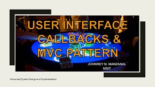 User Interface Callbacks and MVC Pattern