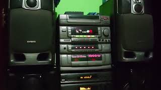 cek sound malam AIWA Z-K27 Big Compo, volume pelan aja karena ada bayi hehe 🙏