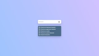 Password validation using HTML CSS & Javascript